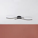 LED Mur / plafond "Onda", plafond en métal et plastique en noir, avec des LED fermement intégrées, éclairage pour le salon, la salle à manger ou le bureau de 65 cm de long