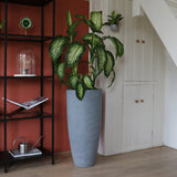 Cache-pot polyester gris mat
