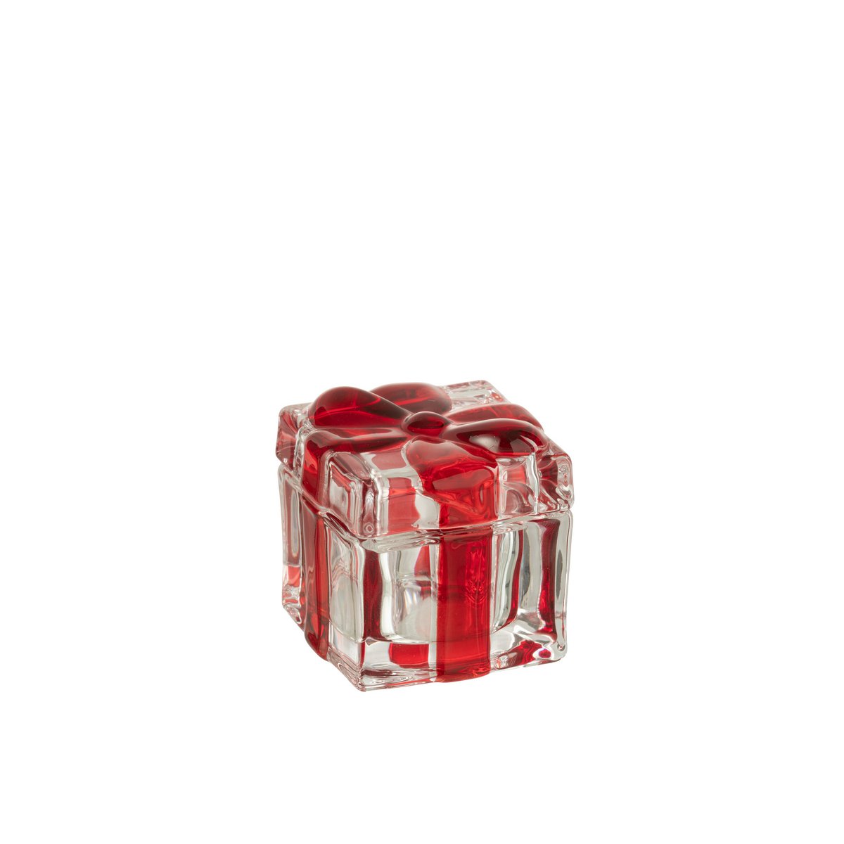 Pot de rangement J-Line en verre rouge - vue de face