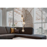 3 Metal Baldachin "Ontario" PENDANT DÉCORATIF FABLÈME DE METAL EN ALT-MESSING ET JUTE, Versions E27, Éclairage pour le salon ou le bureau.
