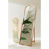 Miroir J-Line sur pied - verre/bois de sapin - naturel - 162 x 52 cm