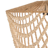 Le Lustre en Perles de Bois - Naturel - L