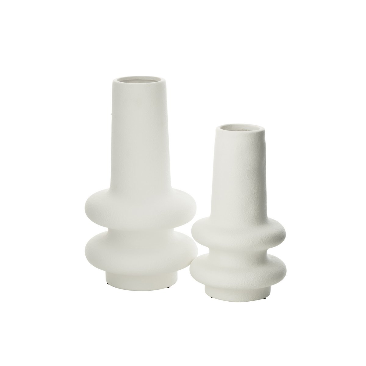 Vase Lyra J-Line en céramique blanche, vue de face