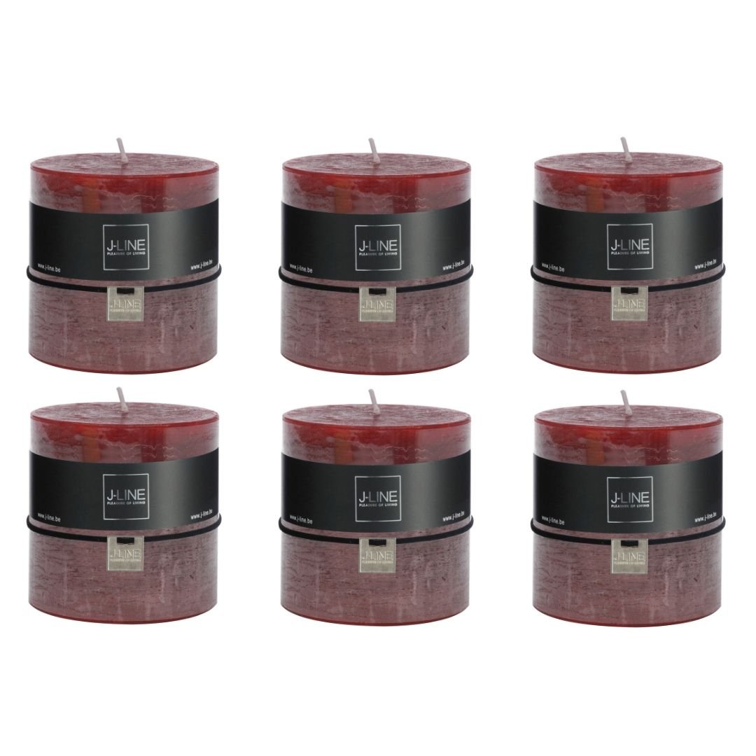 Bougie cylindrique J-Line bordeaux, design épuré et élégant