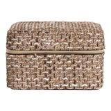 Boîte à Bijoux Marrakech - Mélange de Marrons, 100% Polyester, 11x11x6.5cm