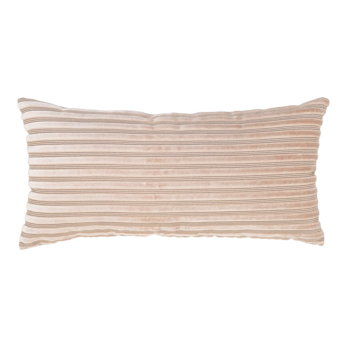 Coussin Alburry beige avec texture rayée sur canapé