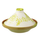 Tajine Grenade J-Line en céramique blanche et verte, vue de face