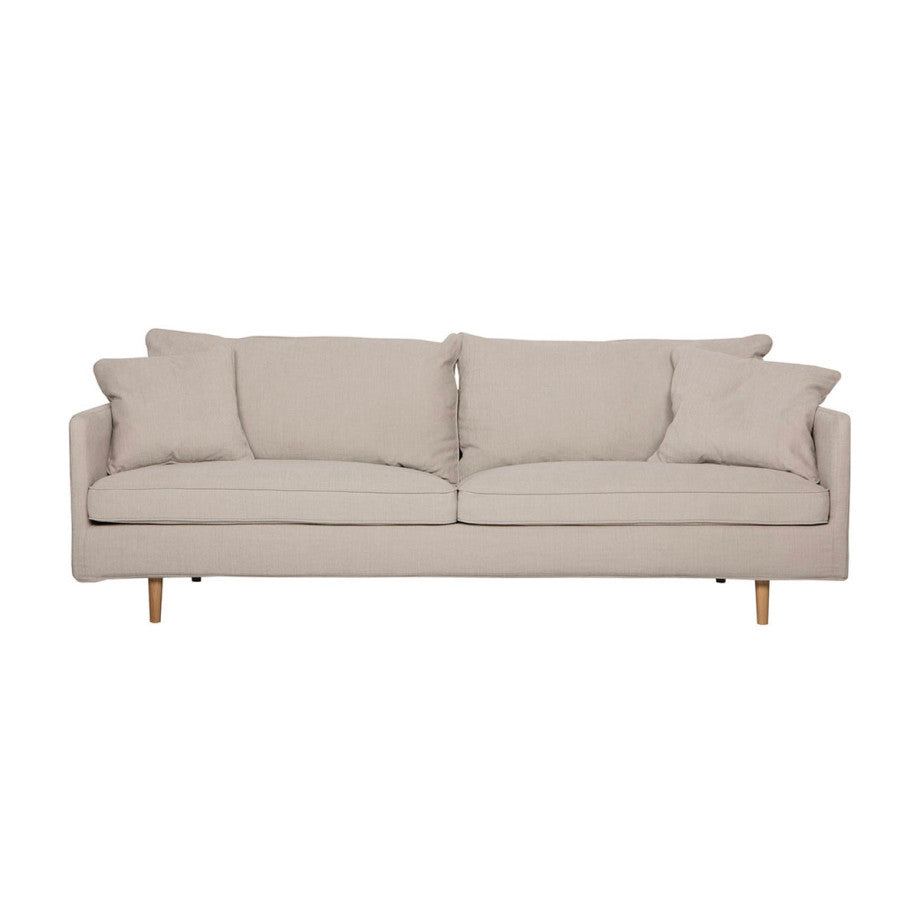 Canapé Julia 3 places avec accoudoirs fins, ambiance scandinave
