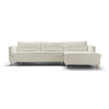 Canapé d'angle convertible Pixie en tissu chenille recyclé avec pieds en bois