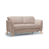 Canapé convertible Aquaclean® Lucy avec pieds en chêne naturel, design scandinave