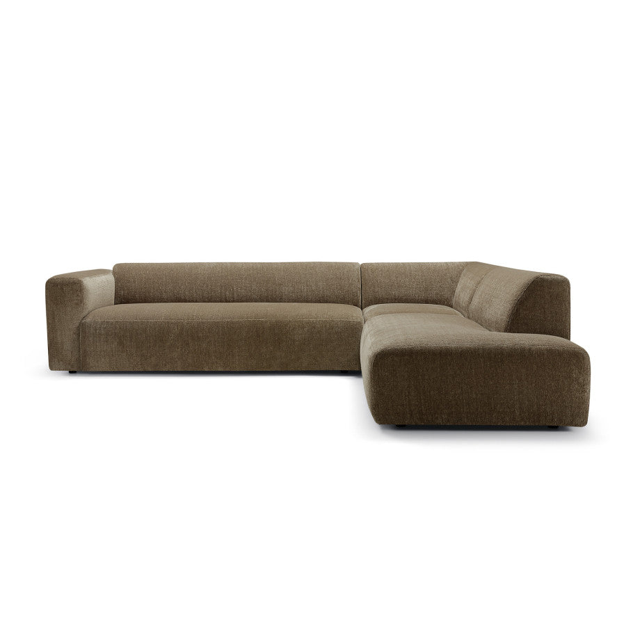 Canapé d'angle Annie en tissu chenille recyclé, vue d'ensemble