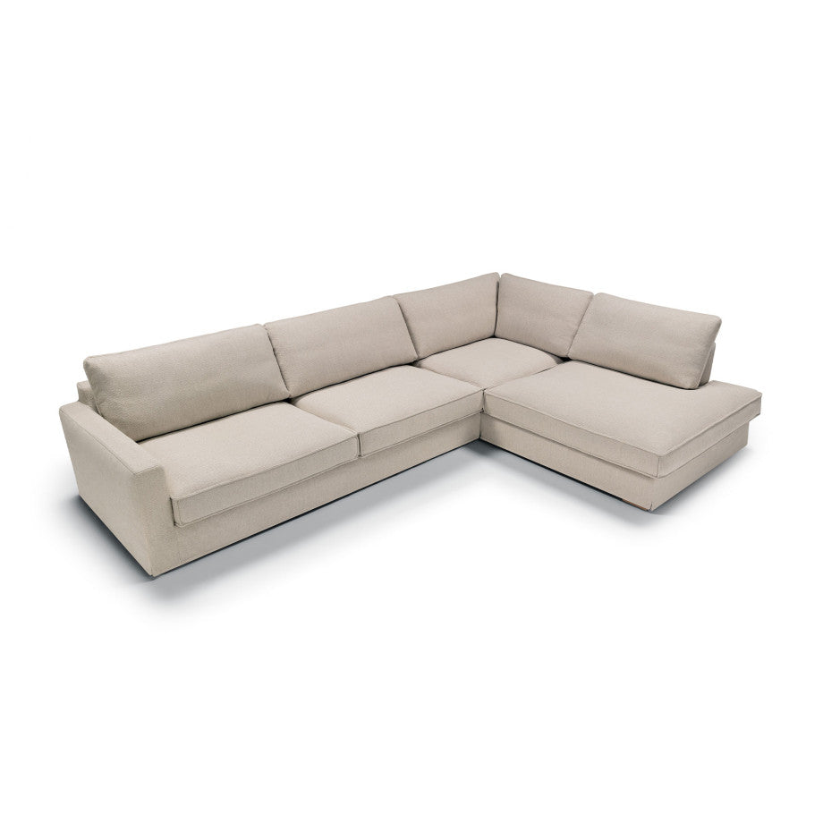 Méridienne spacieuse du canapé d'angle Malte en tissu jacquard