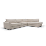Canapé d'angle Malte en tissu jacquard avec jupette, vue latérale