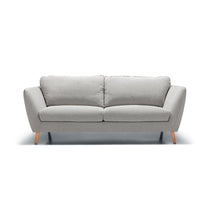 Canapé Stella en tissu chenille avec pieds en bois, design scandinave élégant