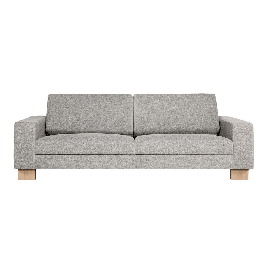 Canapé Quattro en tissu chiné avec pieds en bois, vue latérale