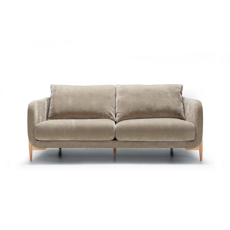 Jenny velours Cold Beige 2 places - Vue de face