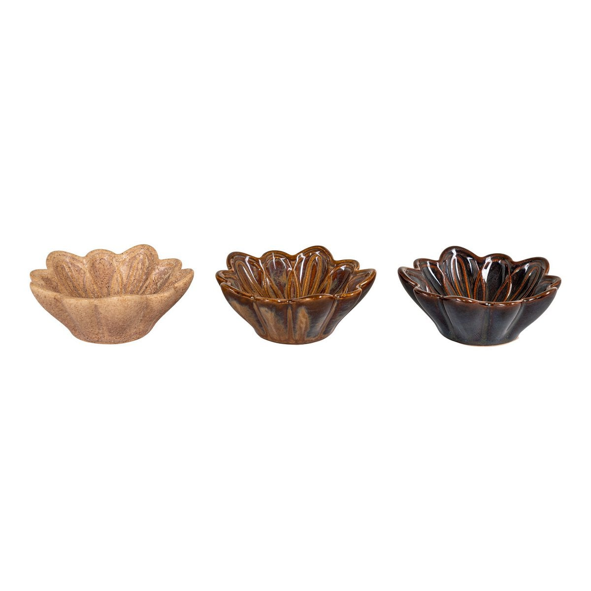 Bol en céramique beige et marron, vue de face