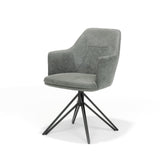 Chaise de bras Calvin Turning Bow Black tissu vert doux