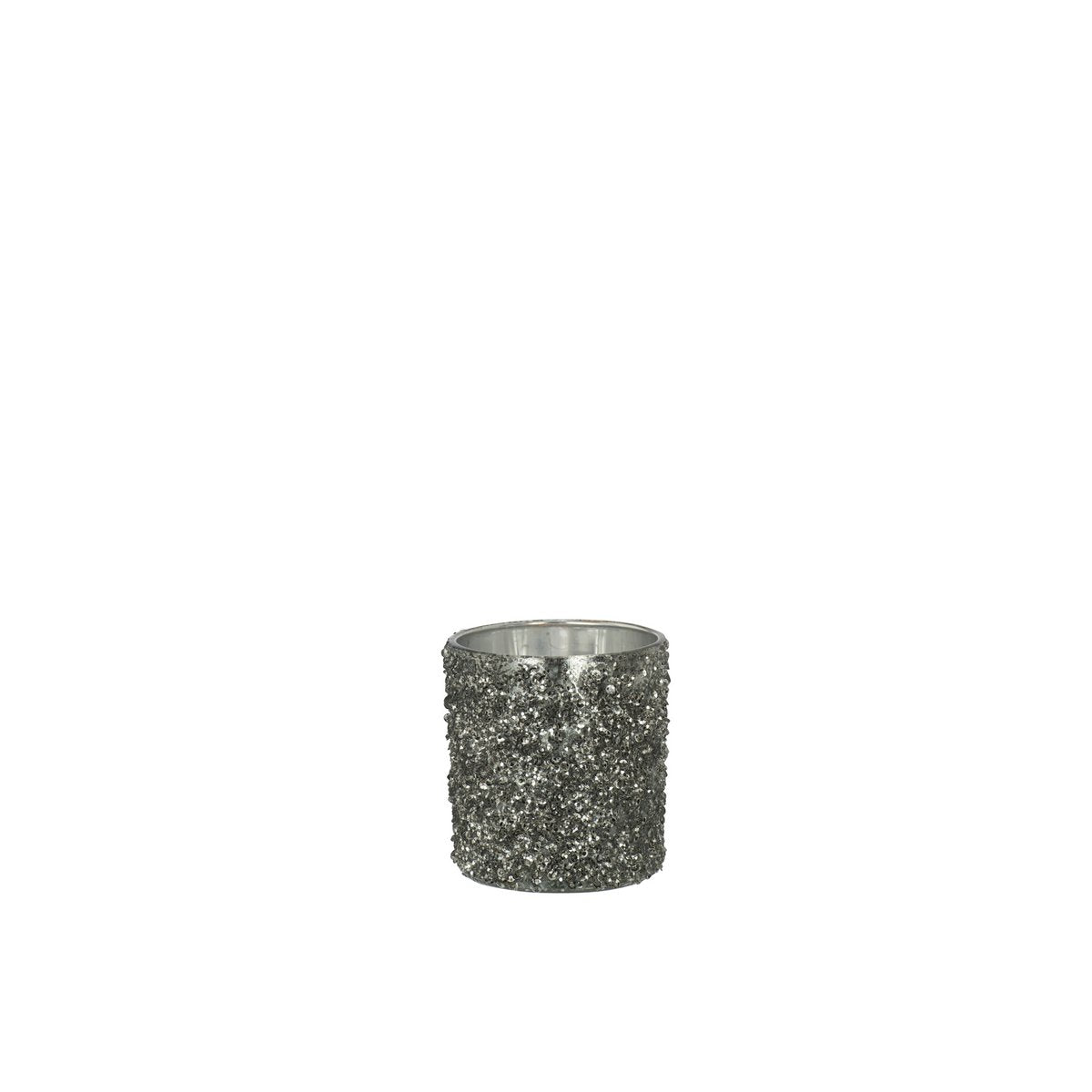 Lanterne J-Line Glitter, mise en scène dans un salon moderne.