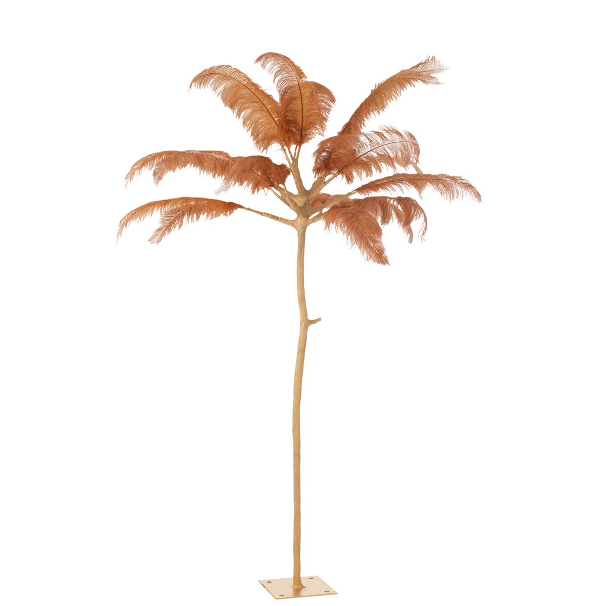 Décoration Plumes d'Arbre J-Line en métal doré, vue d'ensemble