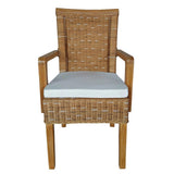 Chaise de salle à manger avec accoudoirs chaise de rotin cappuccino Perth chaise de panier rotin fauteuil durable