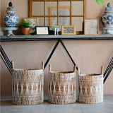 Panier à linge Boho | Panier de plantes | Panier de rangement MANDURO en fibre de bananier (3 tailles)