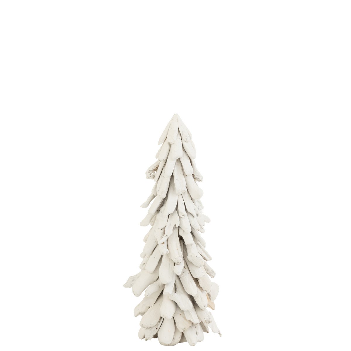 Arbre Neige J-Line en bois flotté, décoratif et élégant, couleur blanche