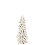 Arbre Neige J-Line en bois flotté, décoratif et élégant, couleur blanche