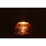 Lanterne J-Line Sphère Craquelé Perle - verre - marron - petite