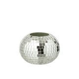 Bougeoir J-Line Mosaic en verre argenté, mise en scène artistique