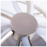Plafond LED "Rizado" Ø: 57 cm en métal en nickel et plastique satiné, avec des LED fermement intégrées, l'éclairage pour les salons et le bureau.