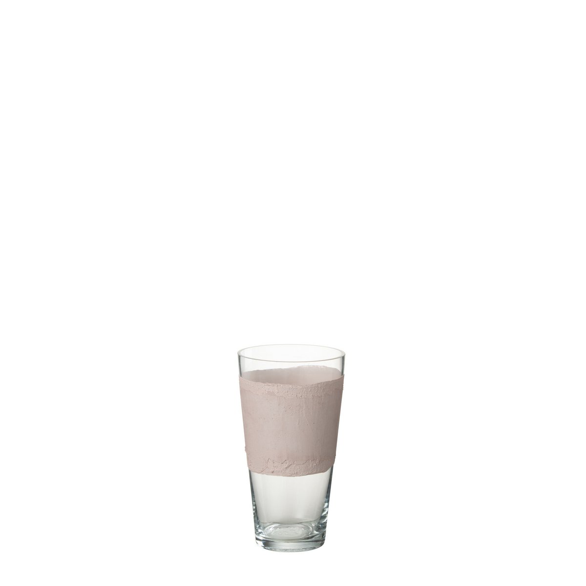 Vase Delph J-Line en verre transparent et rose clair, design moderne