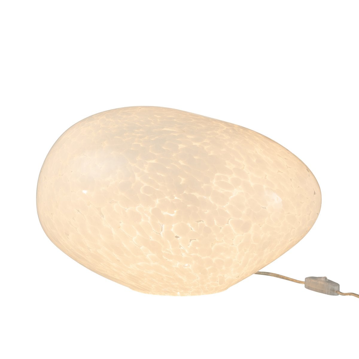 Lampe J-Line Dany Stains Ovale, détail du verre blanc