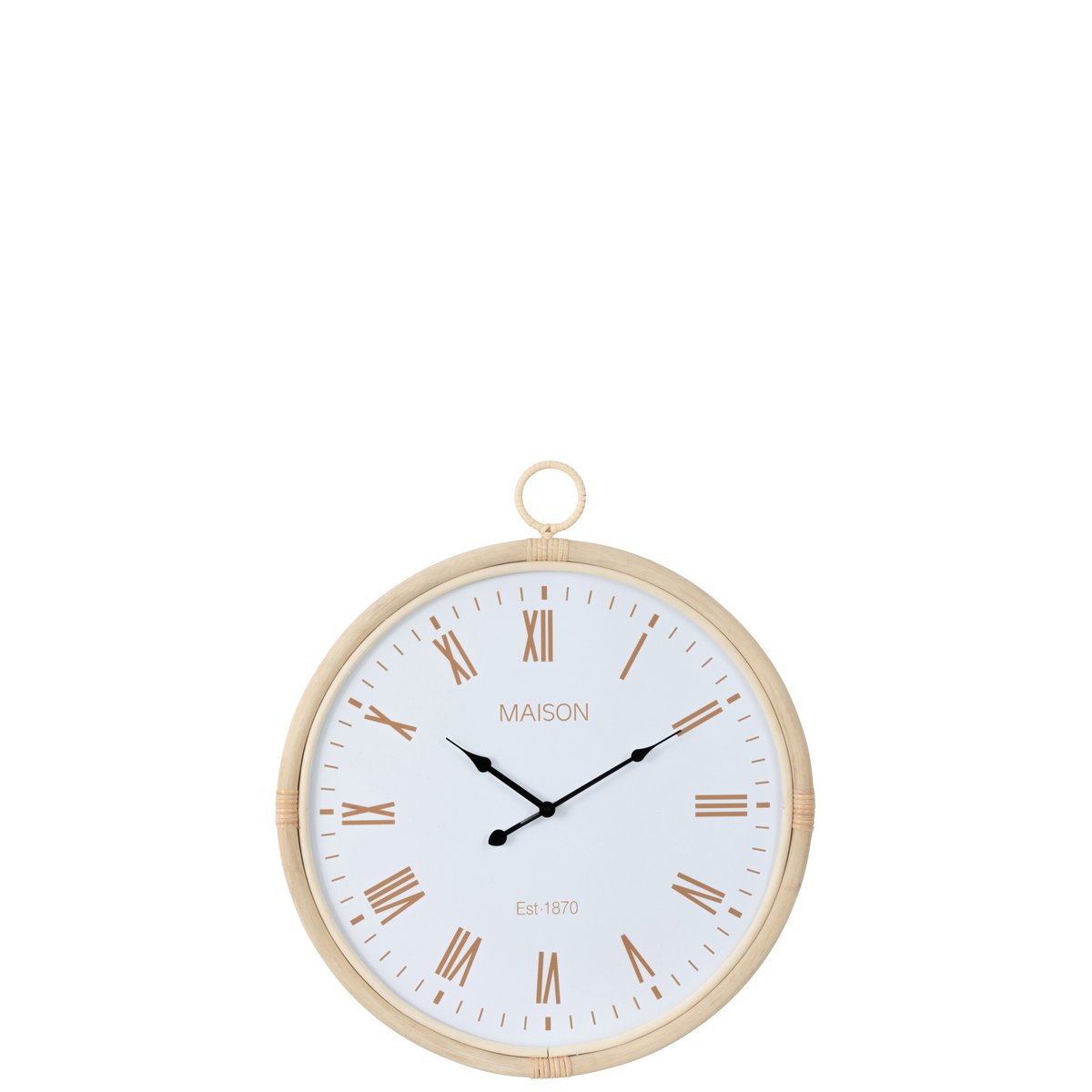 Horloge J-LIGNE SIDES en jute naturel, design élégant et moderne.