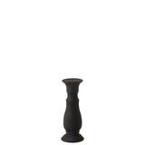 Bougeoir J-Line en verre noir, vue de face avec finition mate