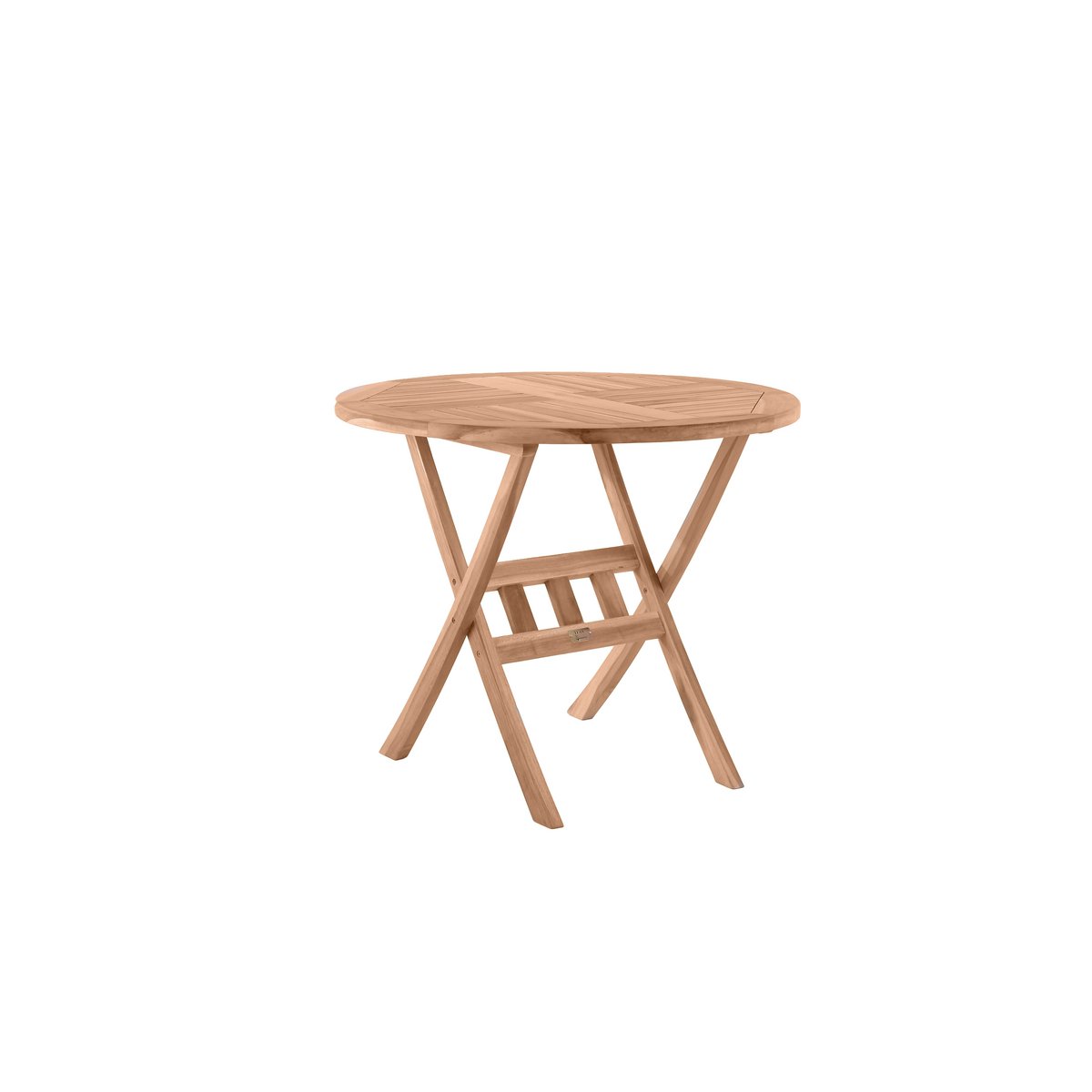 Vue de la table de jardin en teck montrant sa texture et sa finition