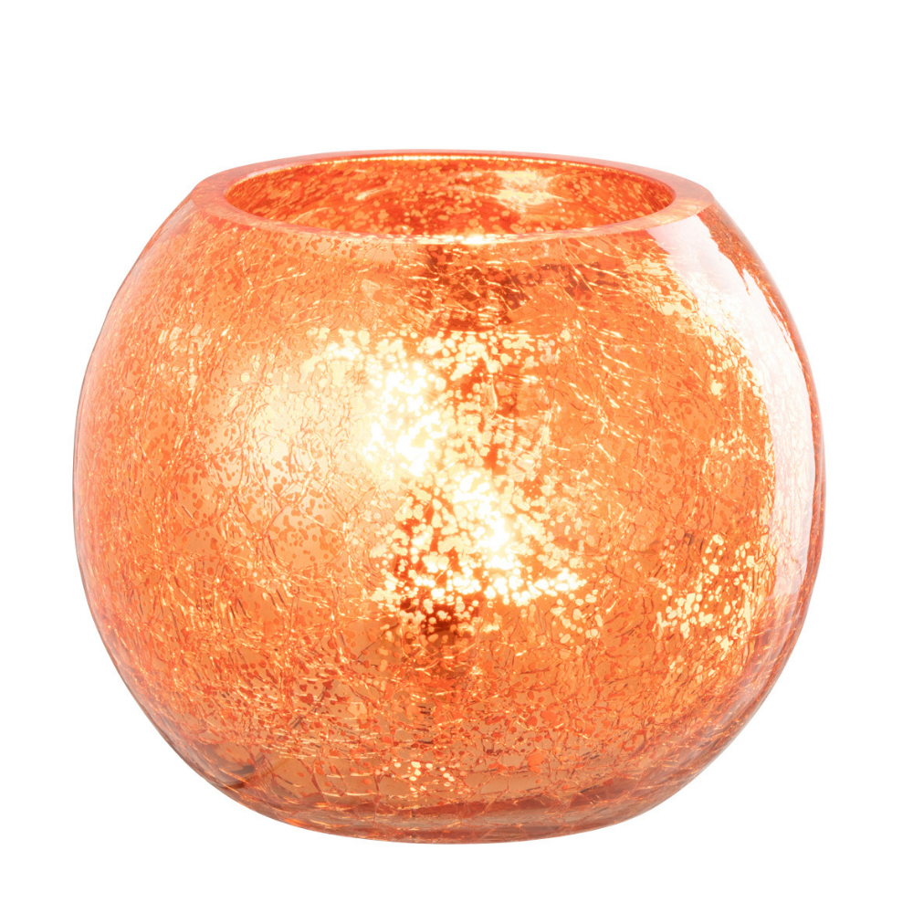 Lanterne J-Line Ball Craquelé en verre doré vue de face