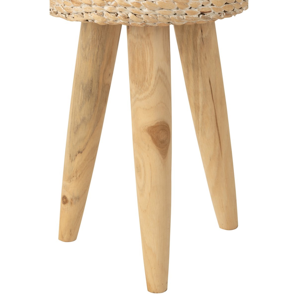 Tabouret J-Line Round en bois naturel, vue de face