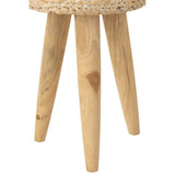 Tabouret J-Line Round en bois naturel, vue de face