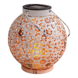 2 Set LED Decoration Lumière solaire Ø 18 cm Décoration extérieure en métal en blanc avec des LED intégrées