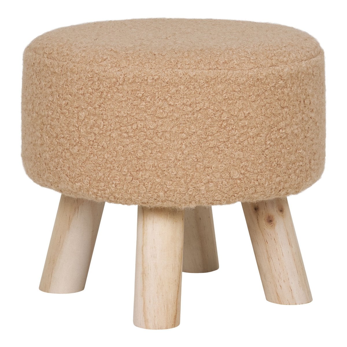 Tabouret Aberdeen beige avec design scandinave dans un salon moderne