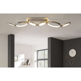 LETH LED LED LETH "STELARI" 100 cm en métal en plastique en acier et en plastique blanc, avec des LED fermement intégrées, du plafond pour le salon ou du bureau