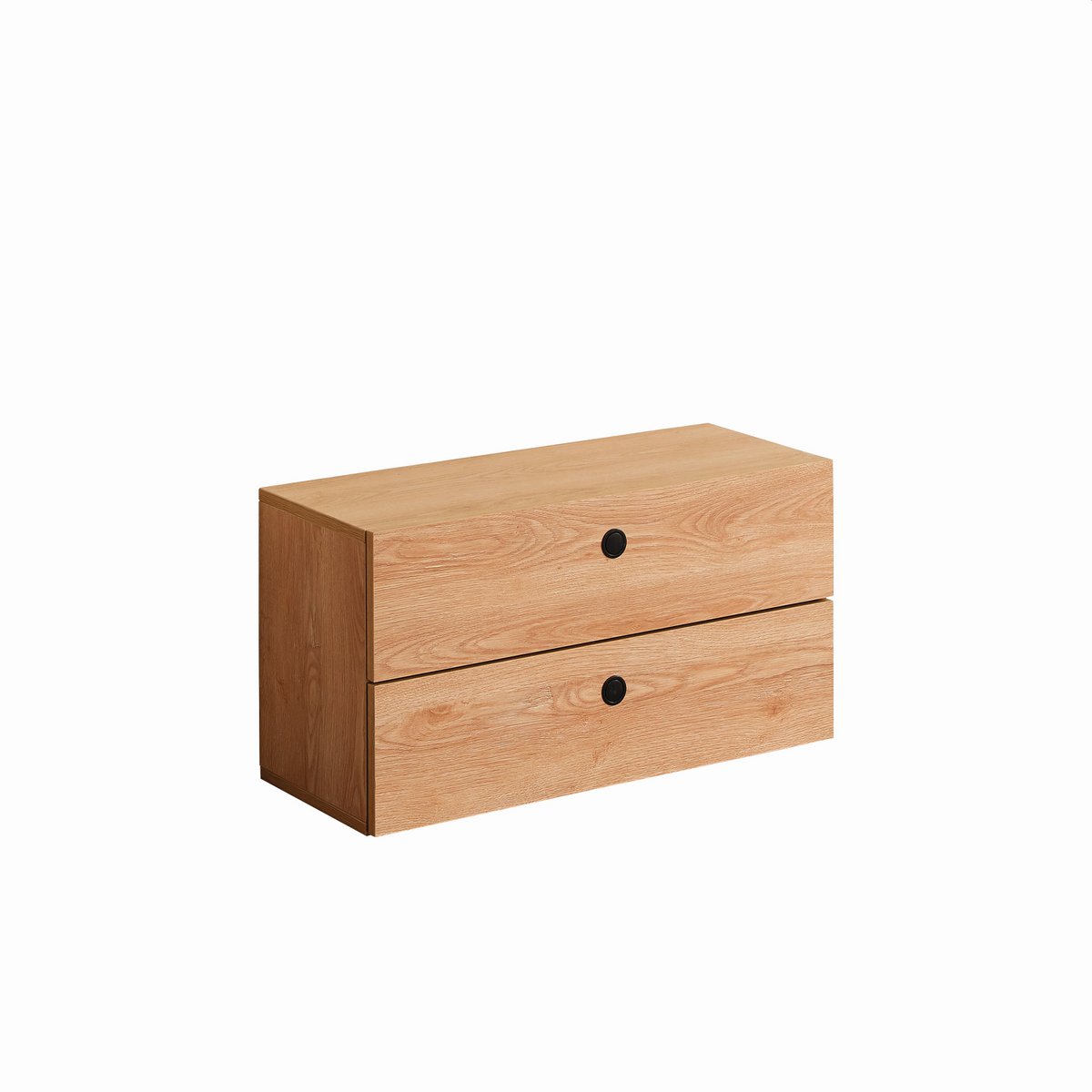Boîte à tiroirs en bois, tiroirs ouverts montrant l'intérieur spacieux