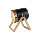 Lampe de table "Tim" en métal noir et en plastique satiné, avec douille E27, lampe de table pour l'intérieur, 28 cm de haut