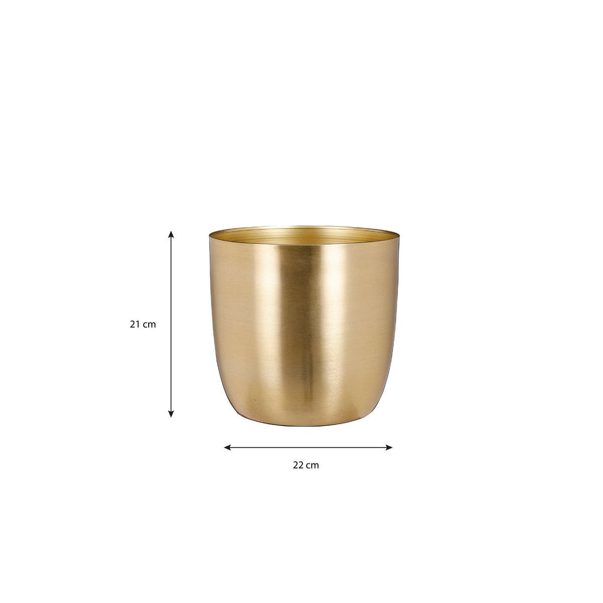 Vue détaillée du pot de fleurs Alano Gold sur un fond élégant