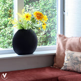 Vase Machala incliné en métal noir