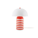 Lampe de table Rayado Retro de Leitmotiv avec design graphique à rayures orange.