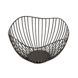 Panier de fruits Métal Ø 25 h 14 cm Panier à pain Ensemble 2 morceaux Bol de fruits Metal Noir ou or Round Wave