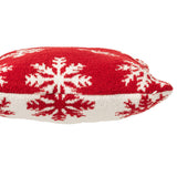 Détail du tissu en coton du coussin J-Line Flocons de Neige