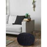 Pouf Ø 55 h 37 h 37 tabouret de tricot siège de planche de sol de pouf durable
